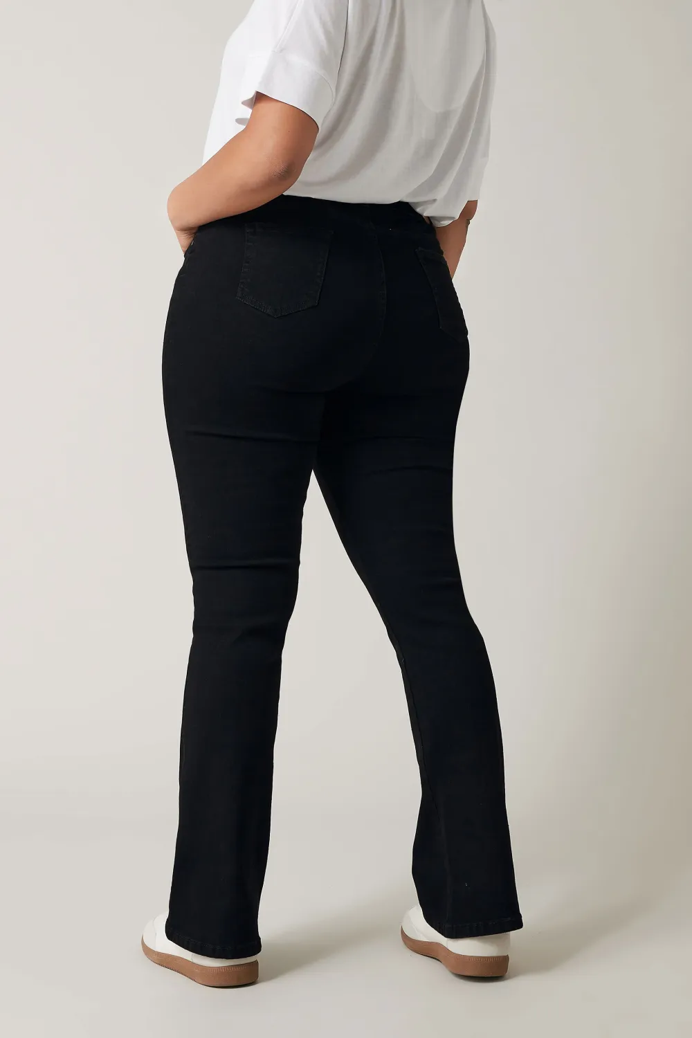 EVANS Curve Black Denim Bootcut Jeans