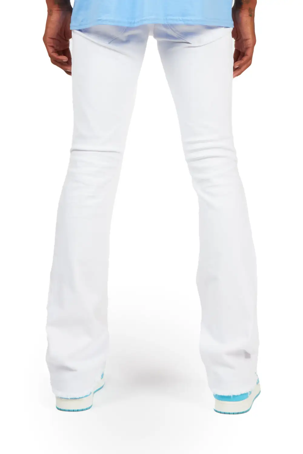 Rebel White Stacked Flare Jean
