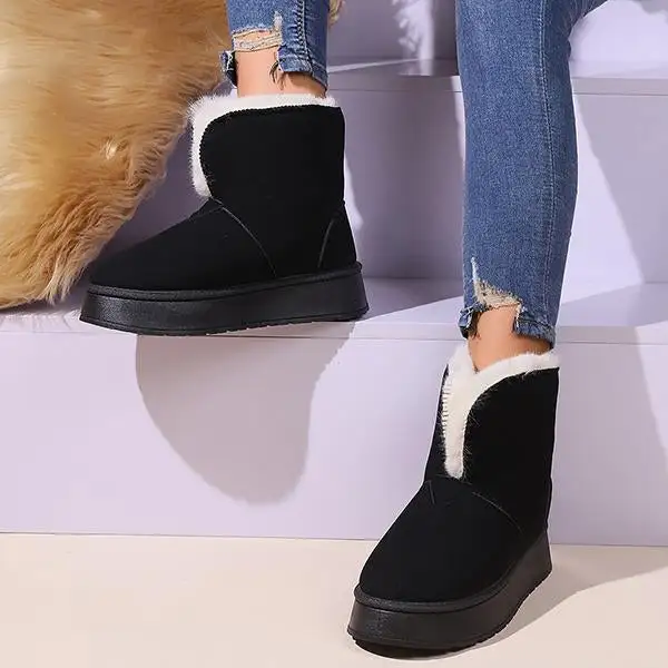 Women's Casual Plush Cuffed Thick-Soled Snow Boots 39973881S