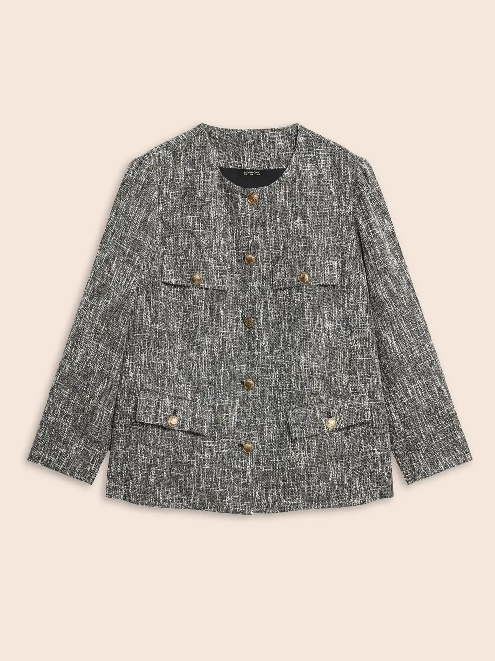 Tweed Button Up Flap Pocket Jacket