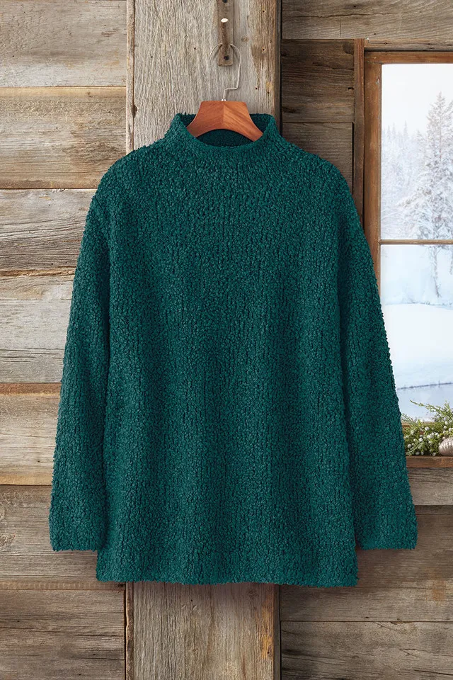 Bouclé Funnel-Neck Sweater