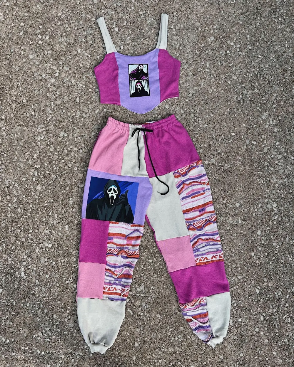 2 piece set tops and bottoms how perfect and cozy piece for your Halloween day
