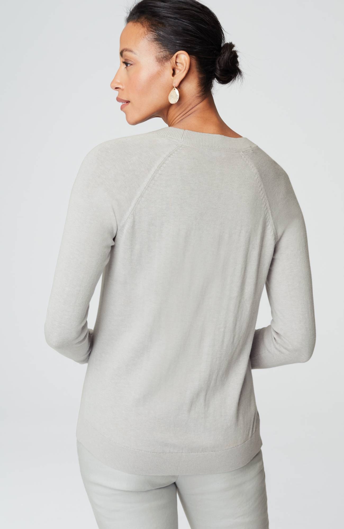 organically grown cotton v-neck cardi