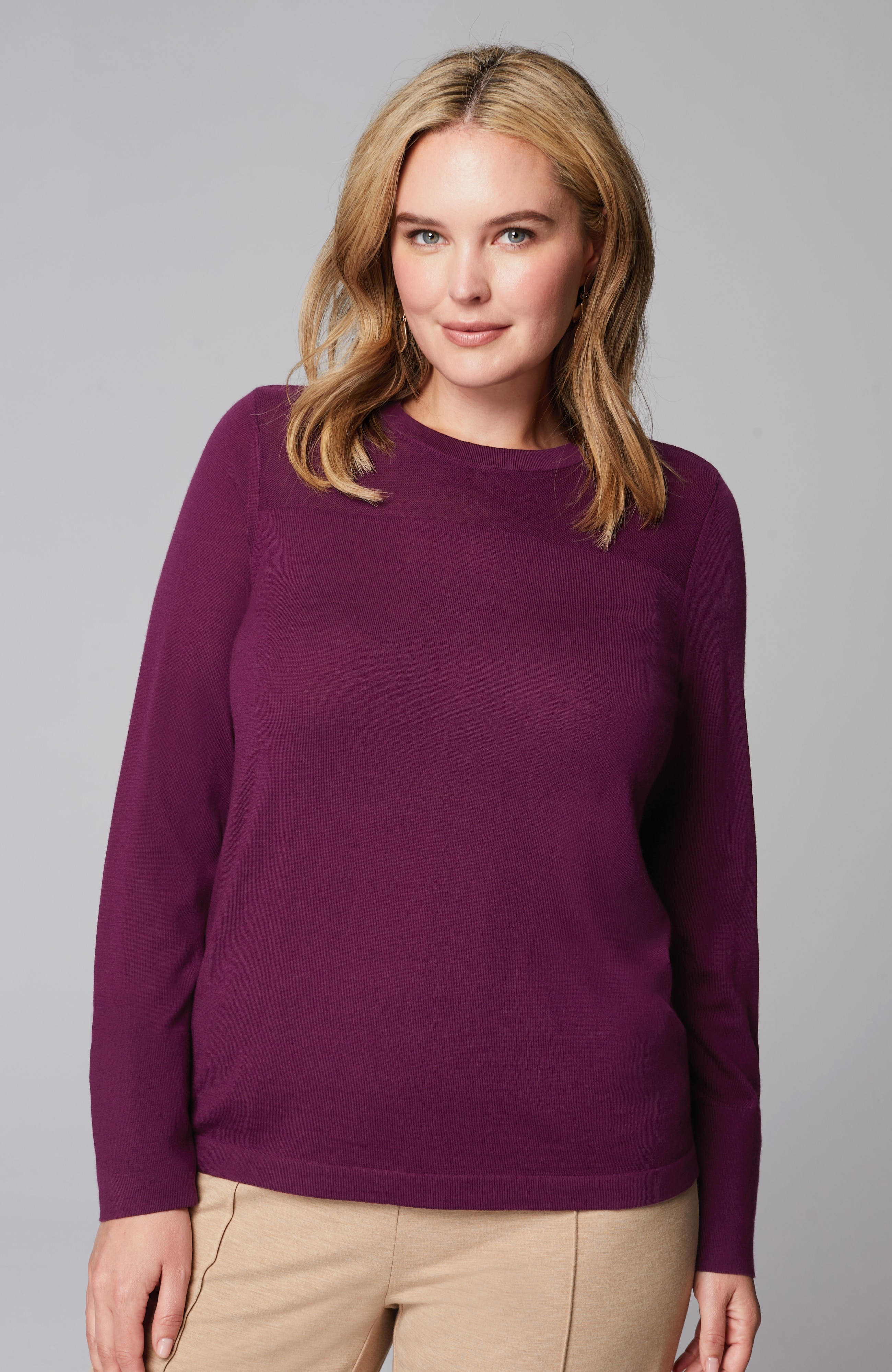 Wearever Textured-Yoke Merino Sweater