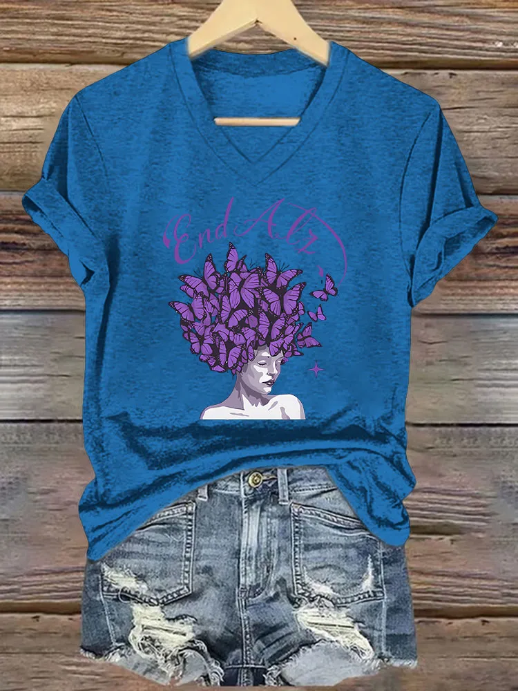 Women's Alzheimer's Print Casual T-Shirt