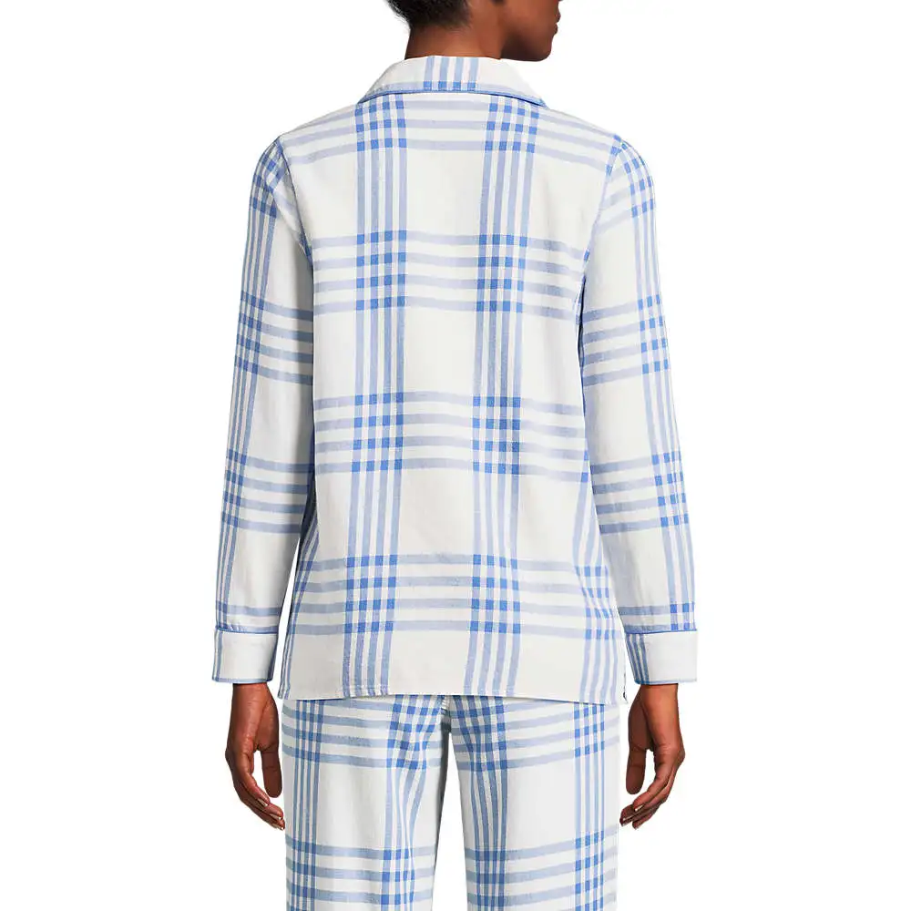 Women's Long Sleeve Print Flannel Pajama Top