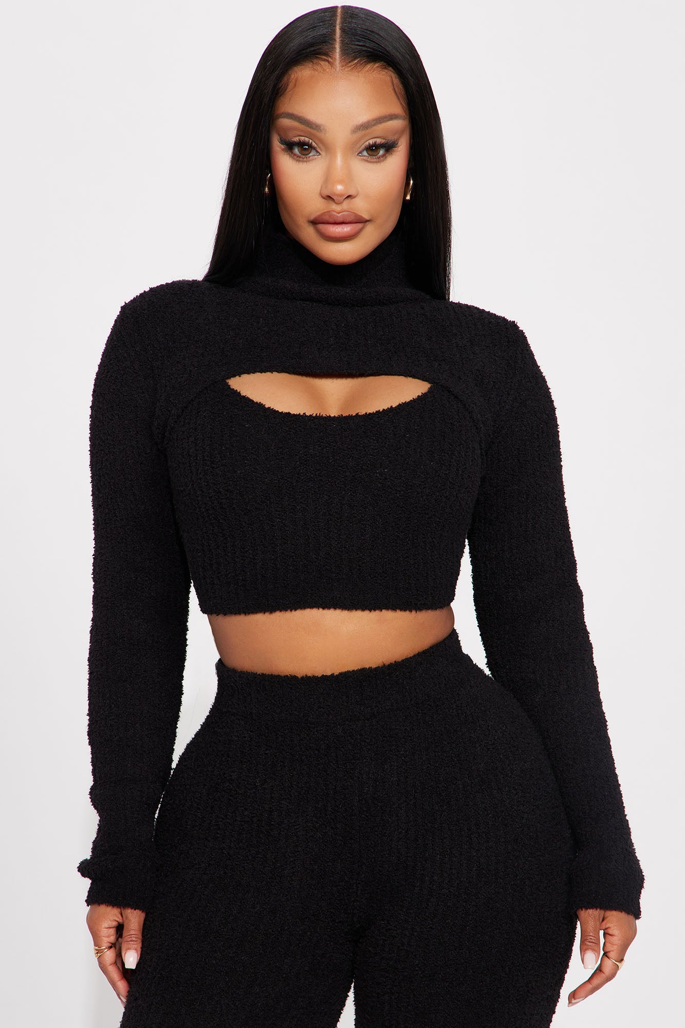 Feeling Cozy 3 Piece Pant Set - Black