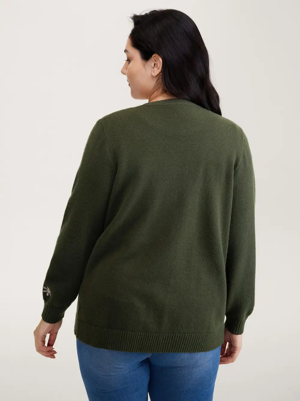 Supersoft Embroidered Button Knit Cardigan