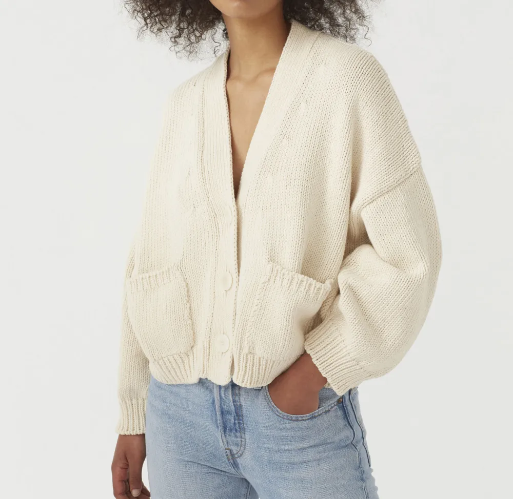 Single-Breasted V-Neck Pocket Knit Cardigan
