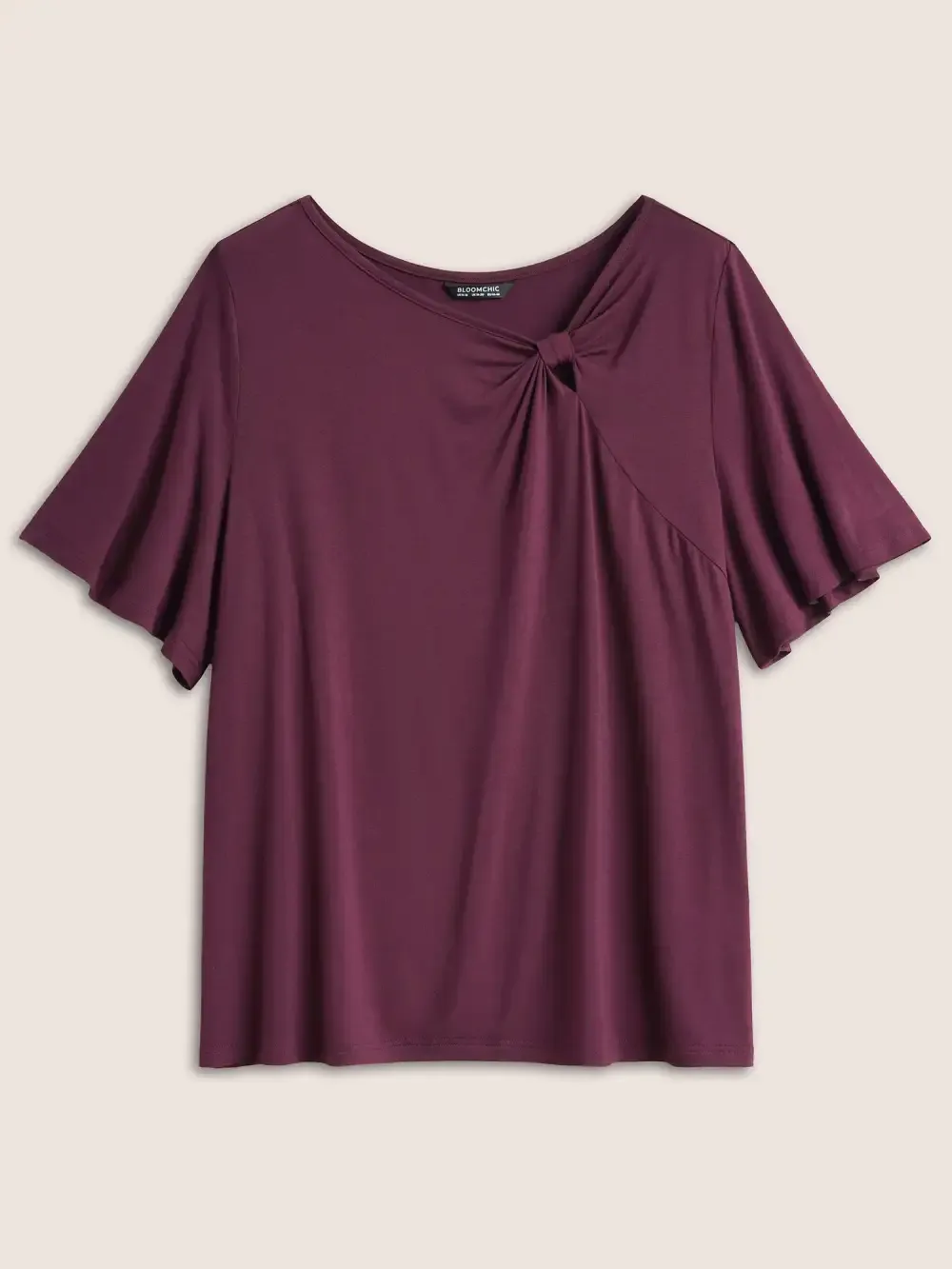 Supersoft Essentials Twist Front Asymmetrical Neck T-Shirt