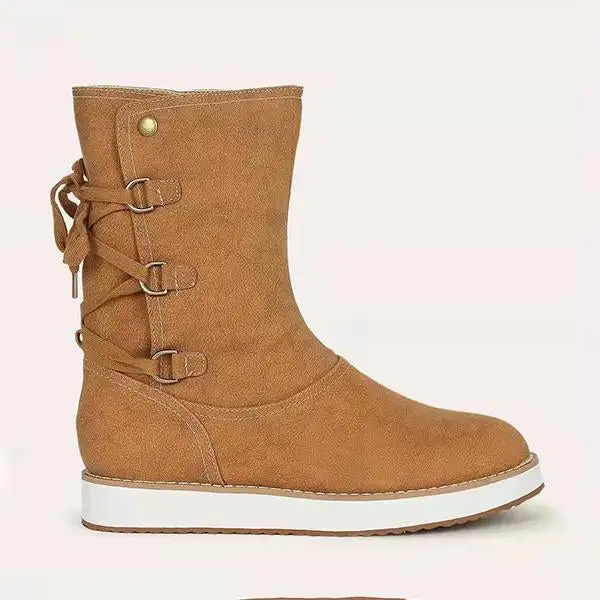 Women's Casual Lace-Up Flat Mid-Cut Snow Boots 10419158S