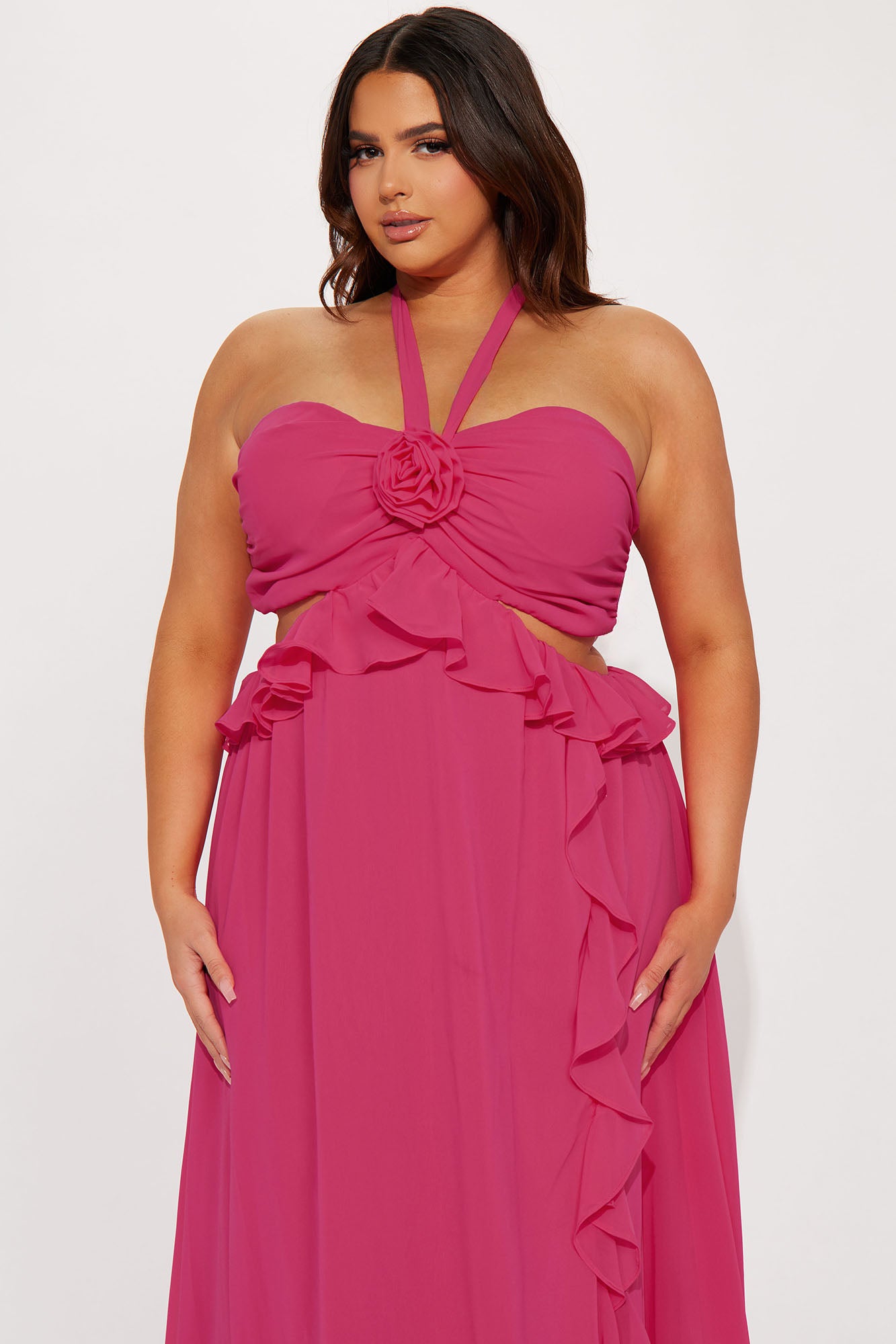 Simi Rose Chiffon Maxi Dress - Pink