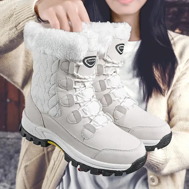 Cilool Women's Ankle Boots Warm Snow Boots Winter Shoes