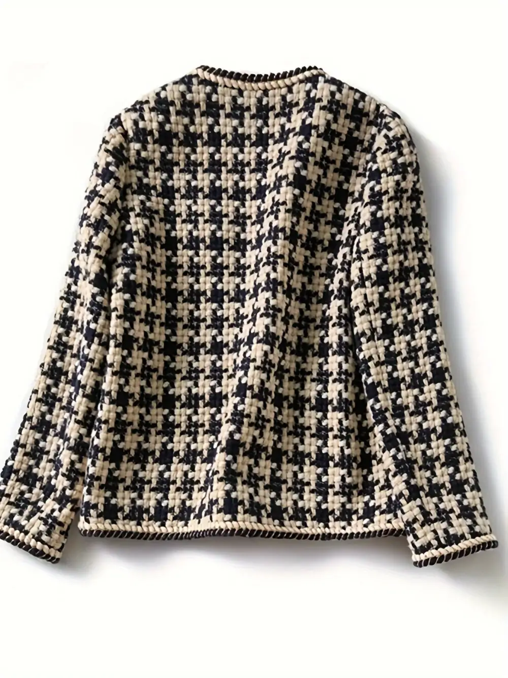 Print Open Front Coat Chic Fall Winter Womens Fashion