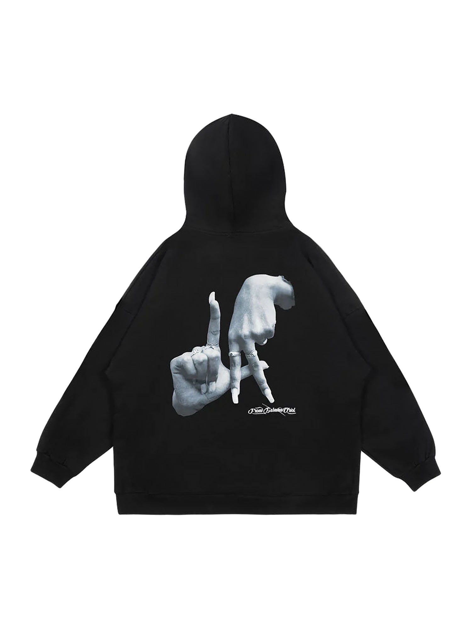 Gesture Print Hoodie -1268