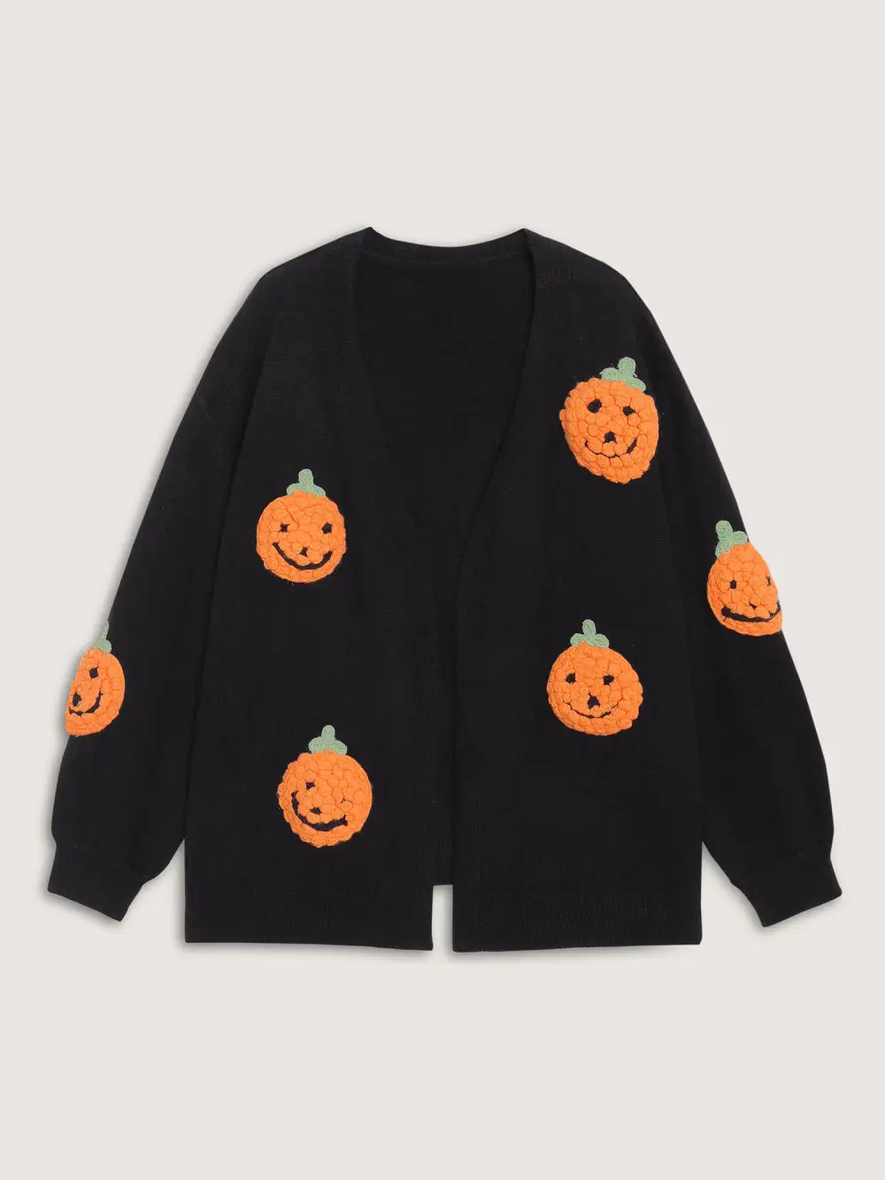 Happy Pumpkin Crochet Knit Cardigan