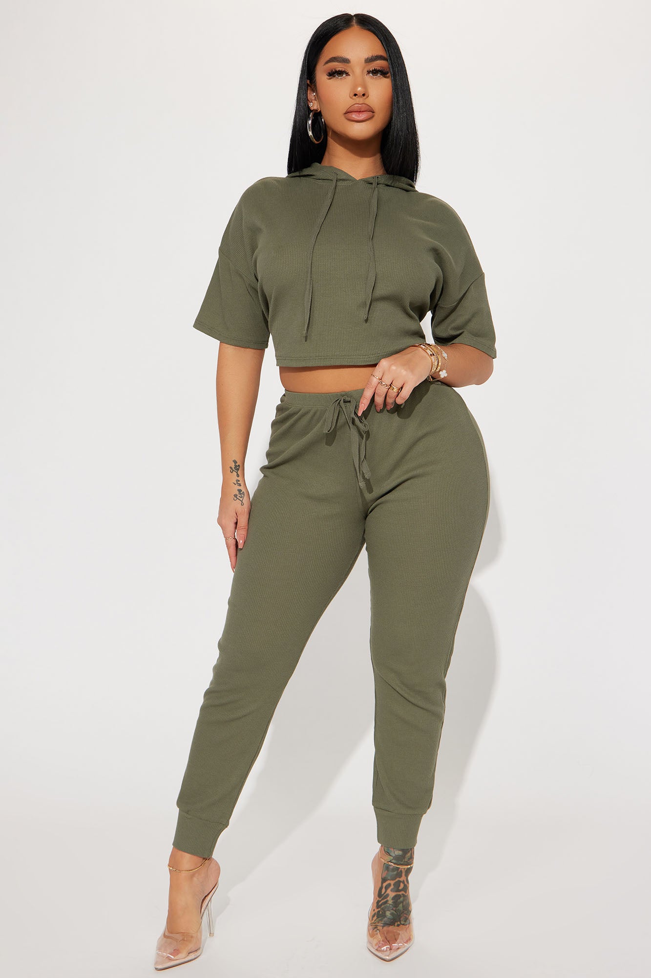 Living With You Jogger Set - Olive