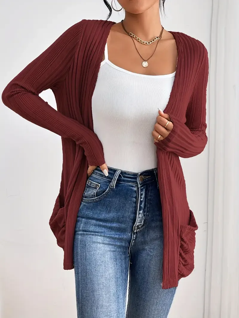 Soft Green V-Neck Long Sleeve Cardigan