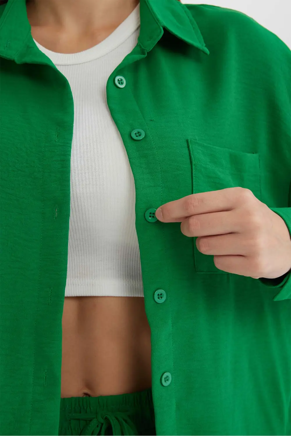 Long Sleeve Solid Color Shirt Long Pants Set