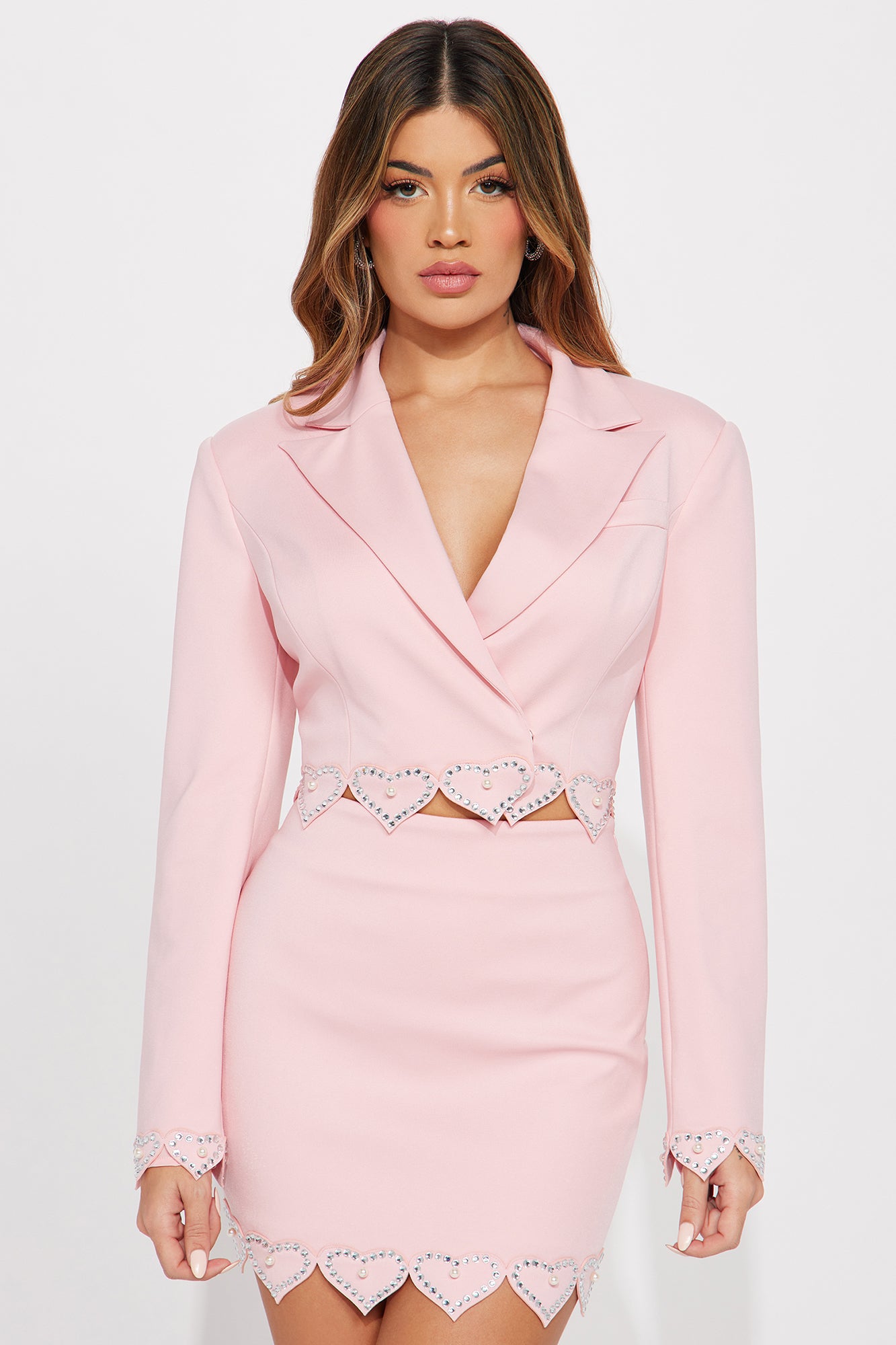 It's Official Rhinestone Skirt Set - Pink