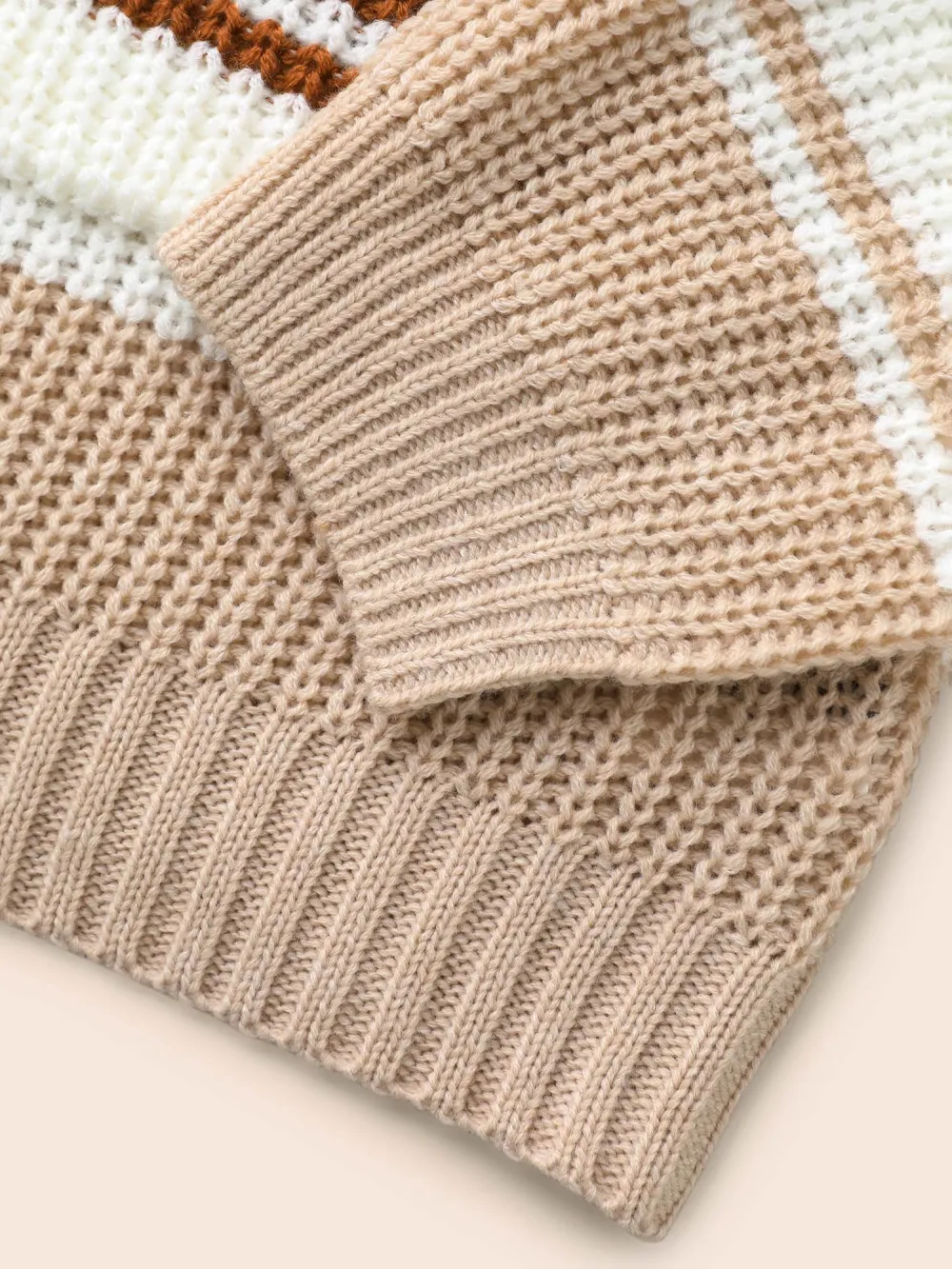 Contrast Striped Pocket Drop Shoulder Cardigan