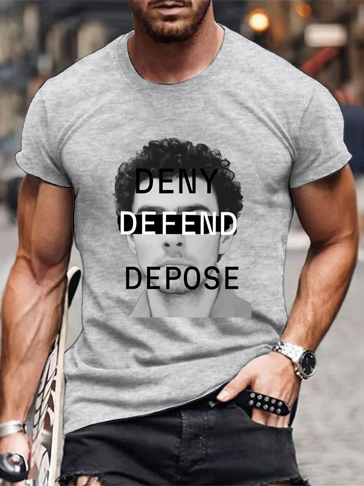 Men'S Deny Defend Depose Short Sleeve Round Neck Pure Cotton T-Shirt