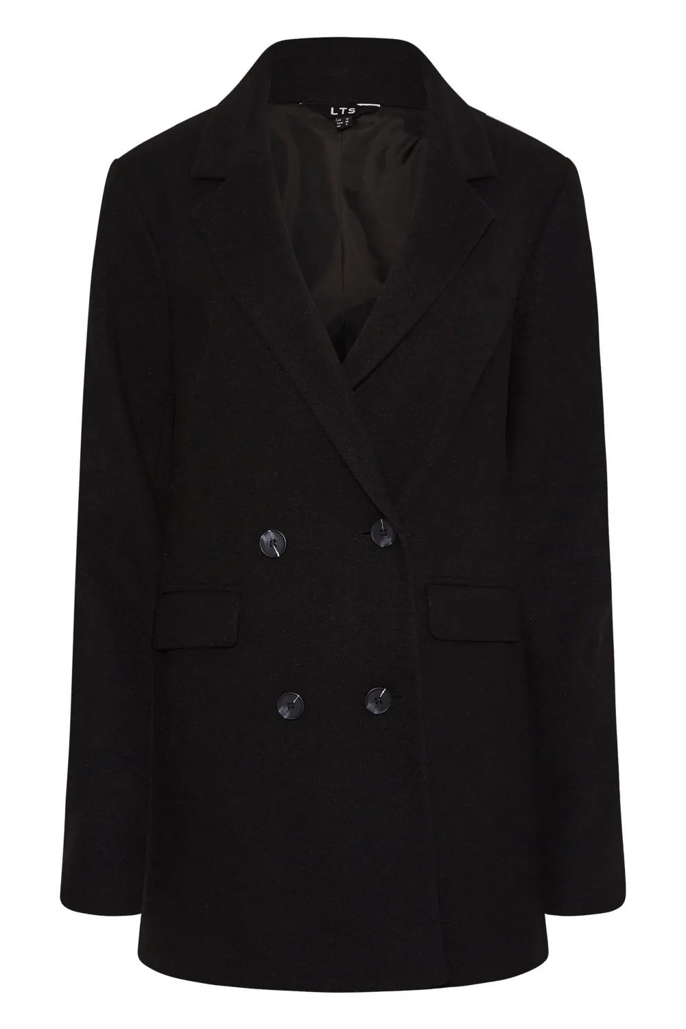 LTS Tall Light Blue Double Breasted Brushed Jacket
