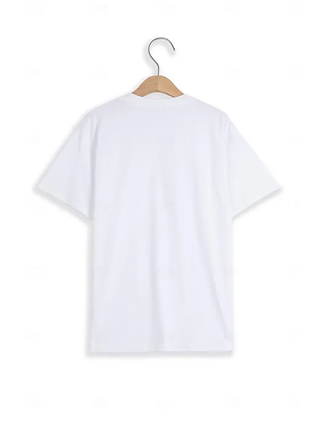 Women's T shirt Tee 100% Cotton Graphic Daily Weekend Print Black Short Sleeve Basic Round Neck