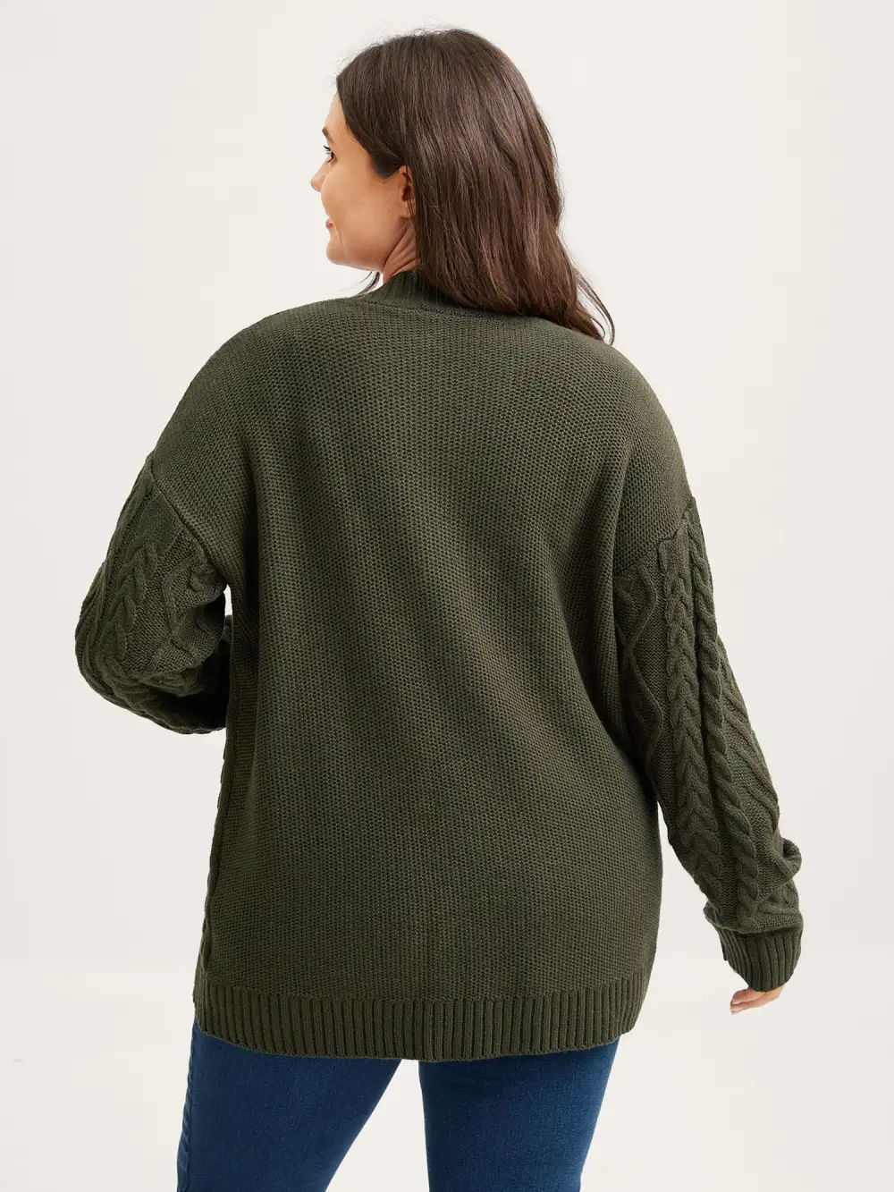 Textured Front-Tie Ribbed Hem Knit Cardigan