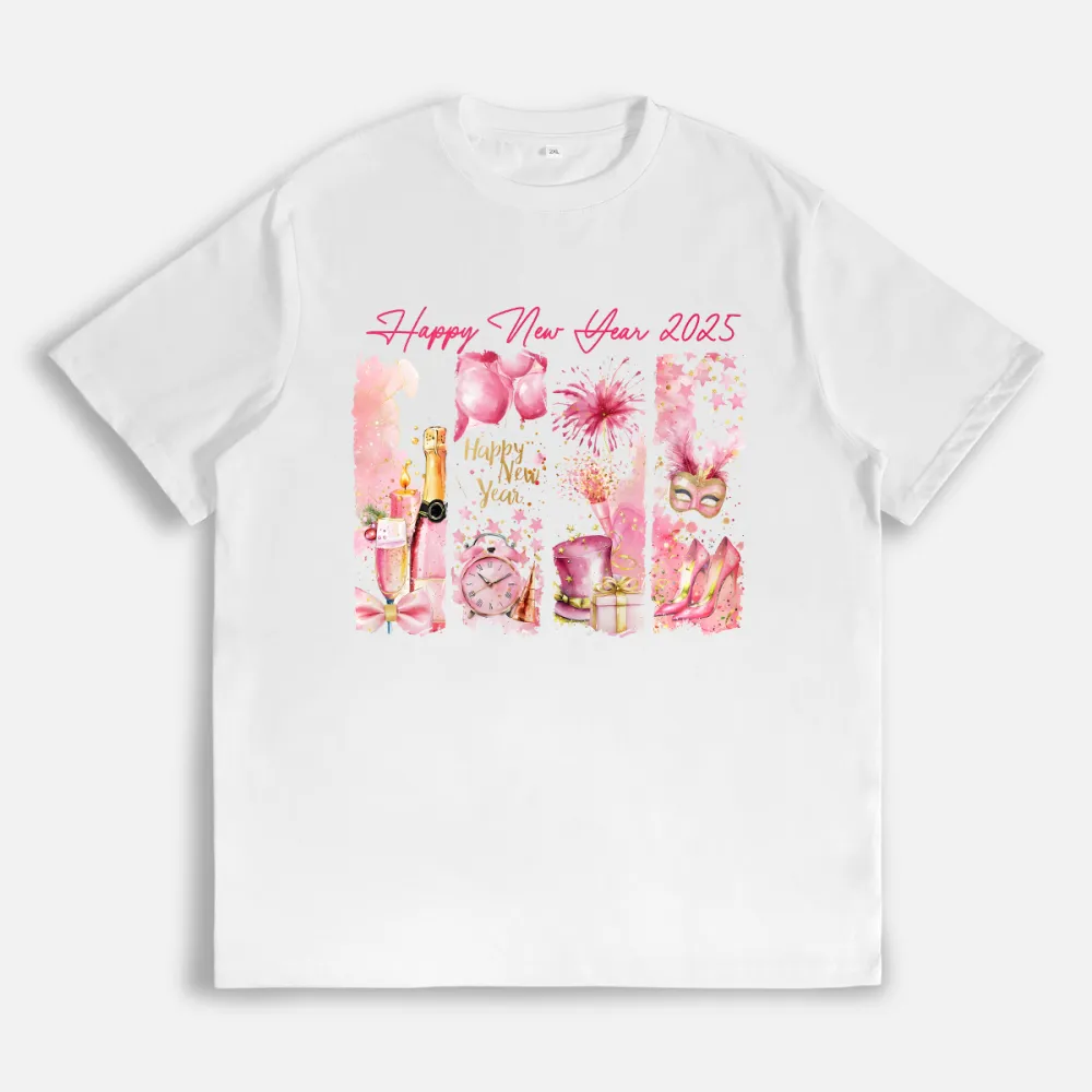 New Year New Me 2025 Gold Glitter Disco Ball T-shirt