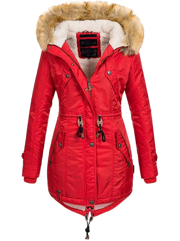 Warm Ladies Winter Jacket Teddy Fur Winter Coat Parka