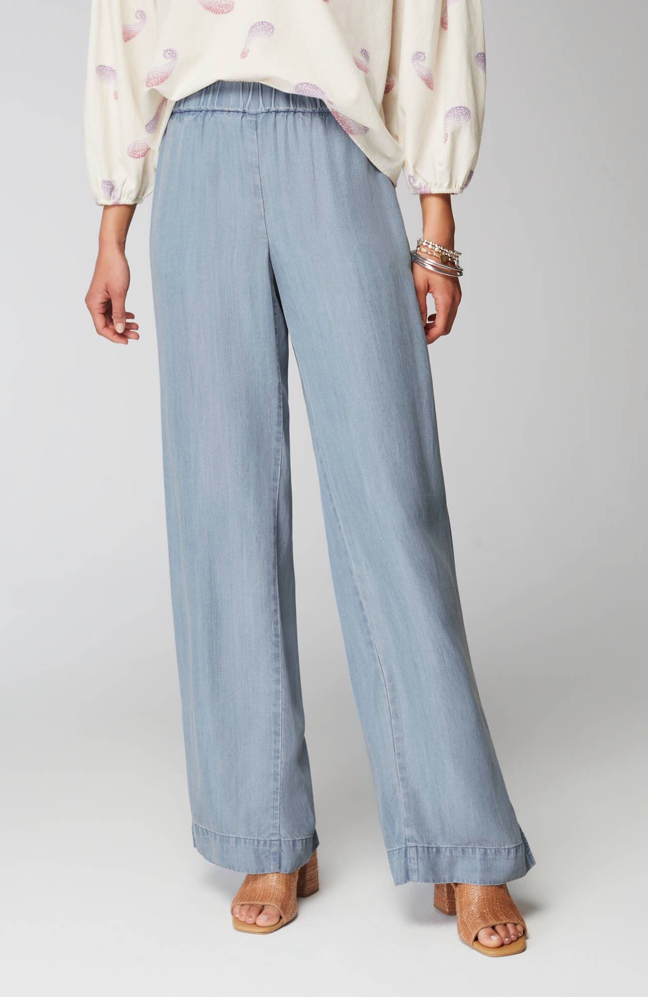 Slit-Hem Indigo Tencel™ Pants