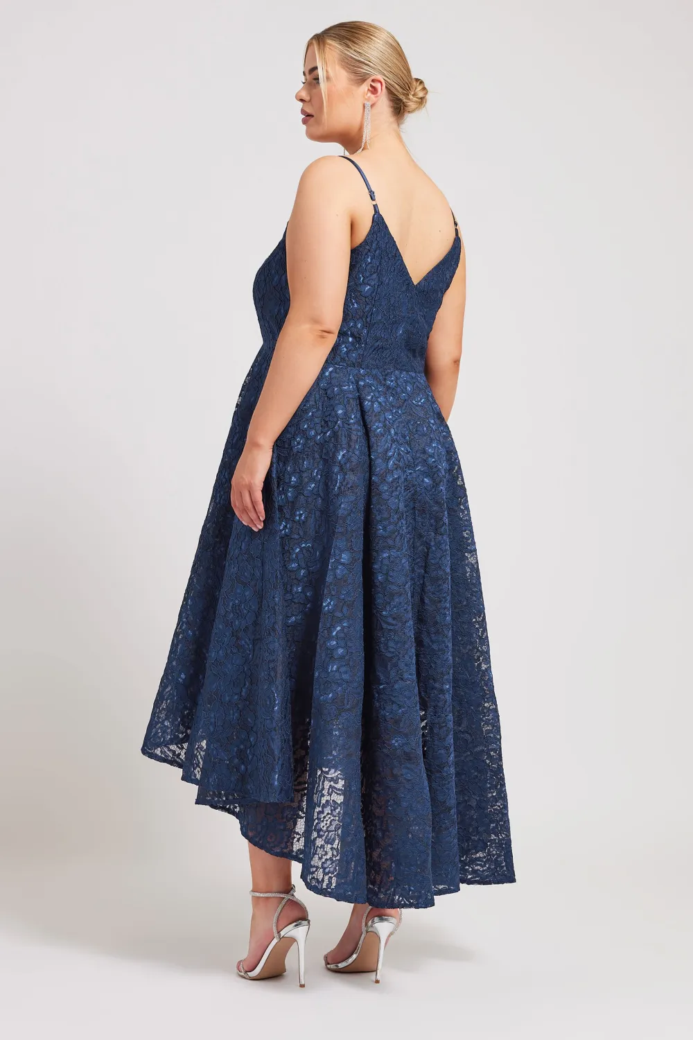YOURS LONDON Curve Pink Lace Midi Prom Dress