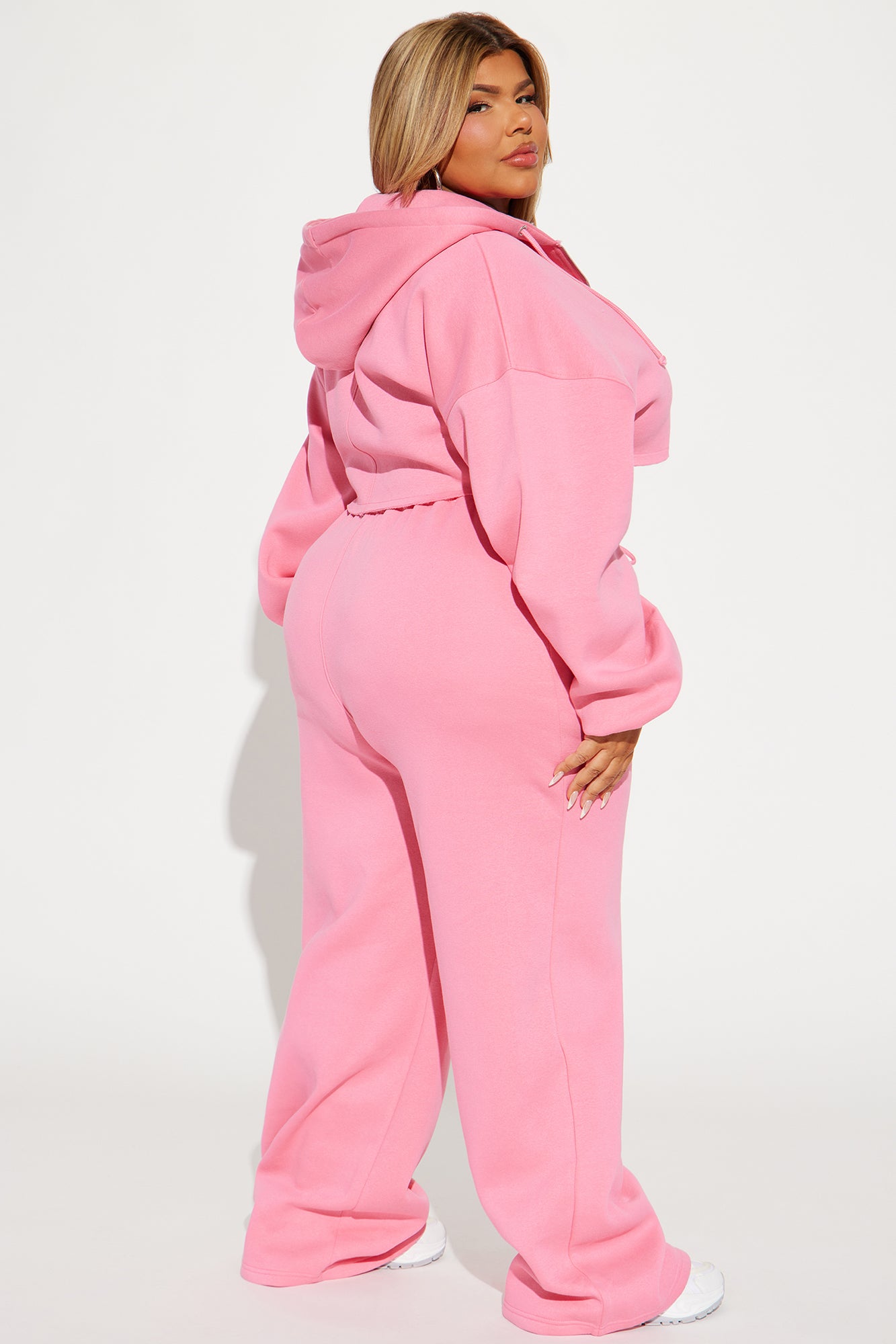 On The Go Fleece Pant Set - Pink