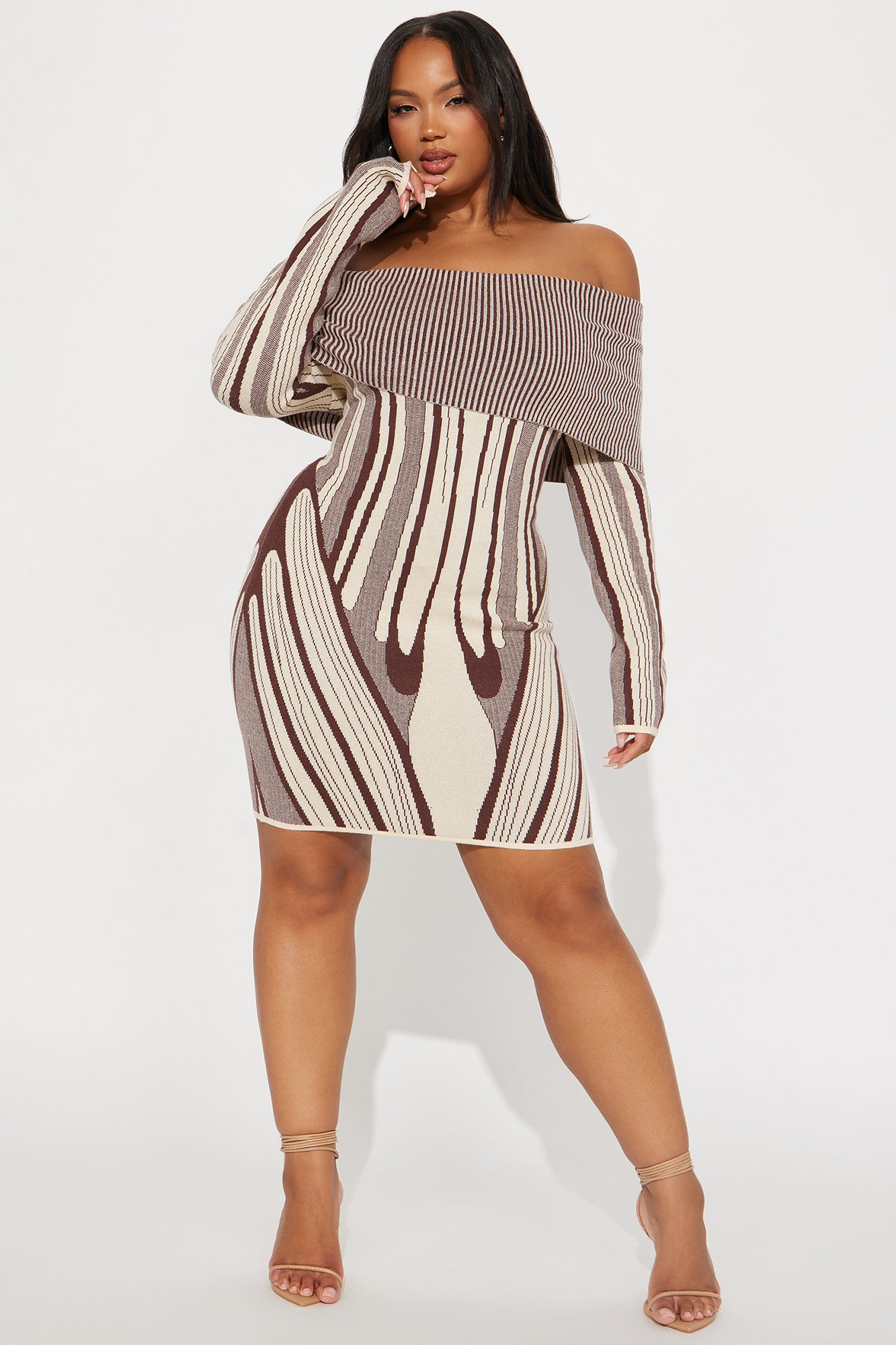 Alyssa Sweater Mini Dress - Cream/combo
