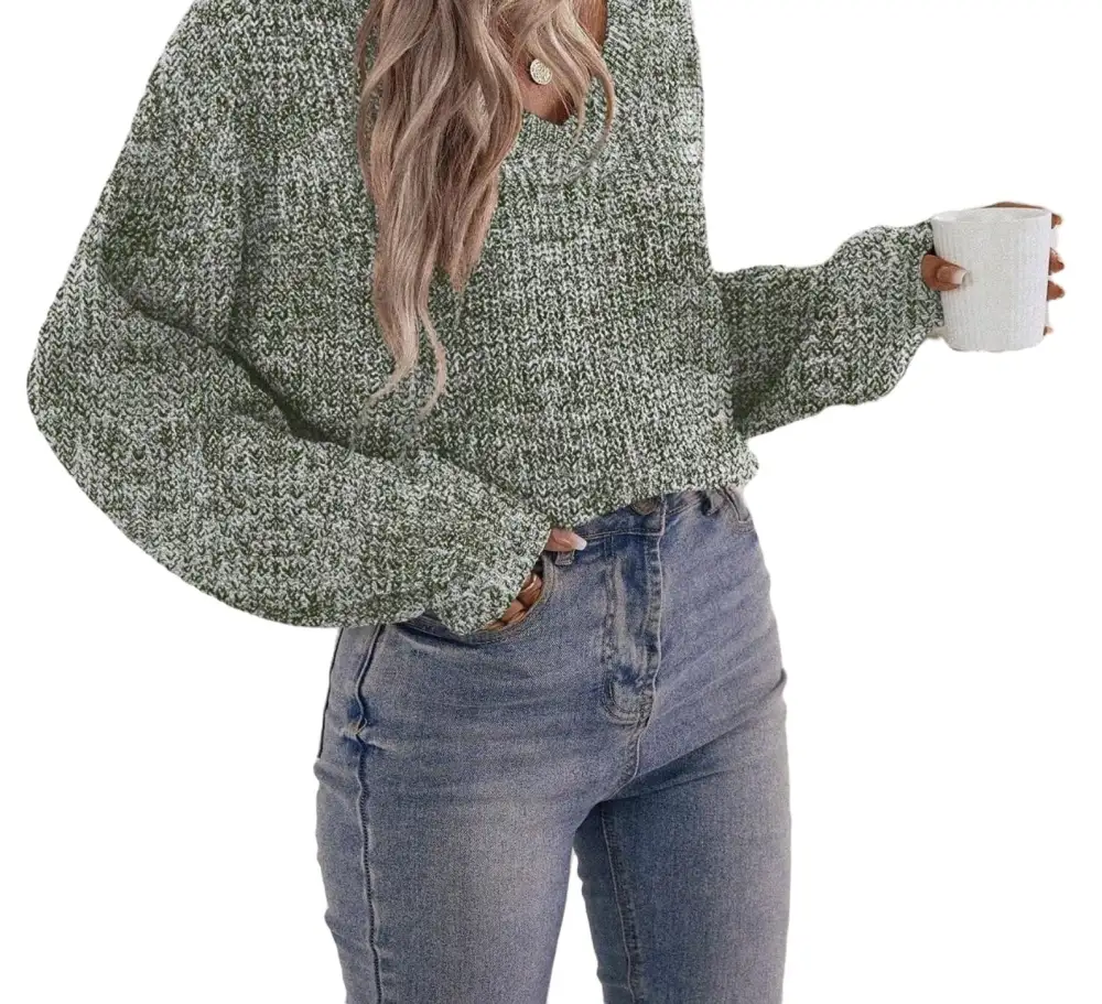 Casual Plain V neck Pullovers Long Sleeve Brown Women Sweaters (Women's)