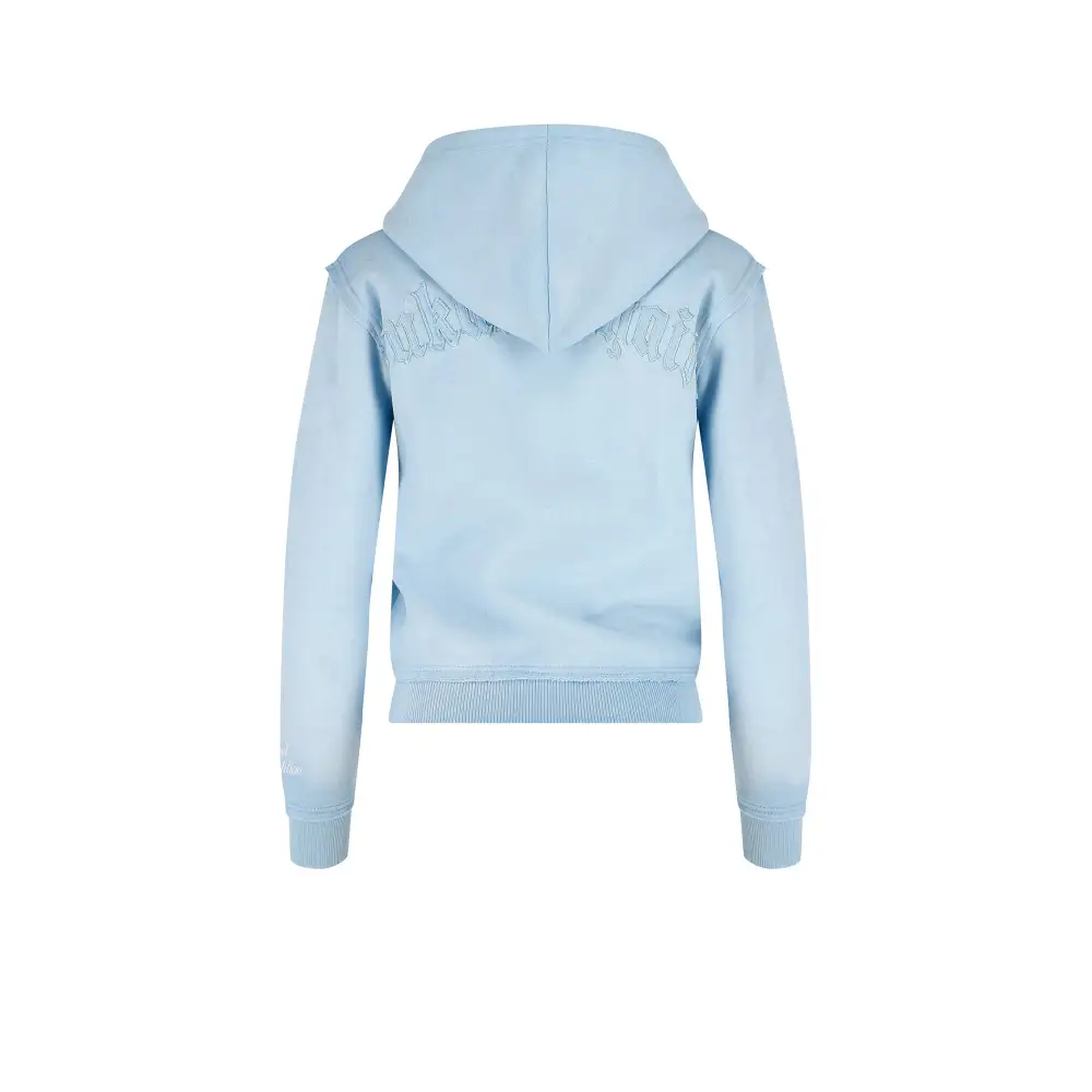 Distressed Zip Hoodie Baby Blue (Female version)