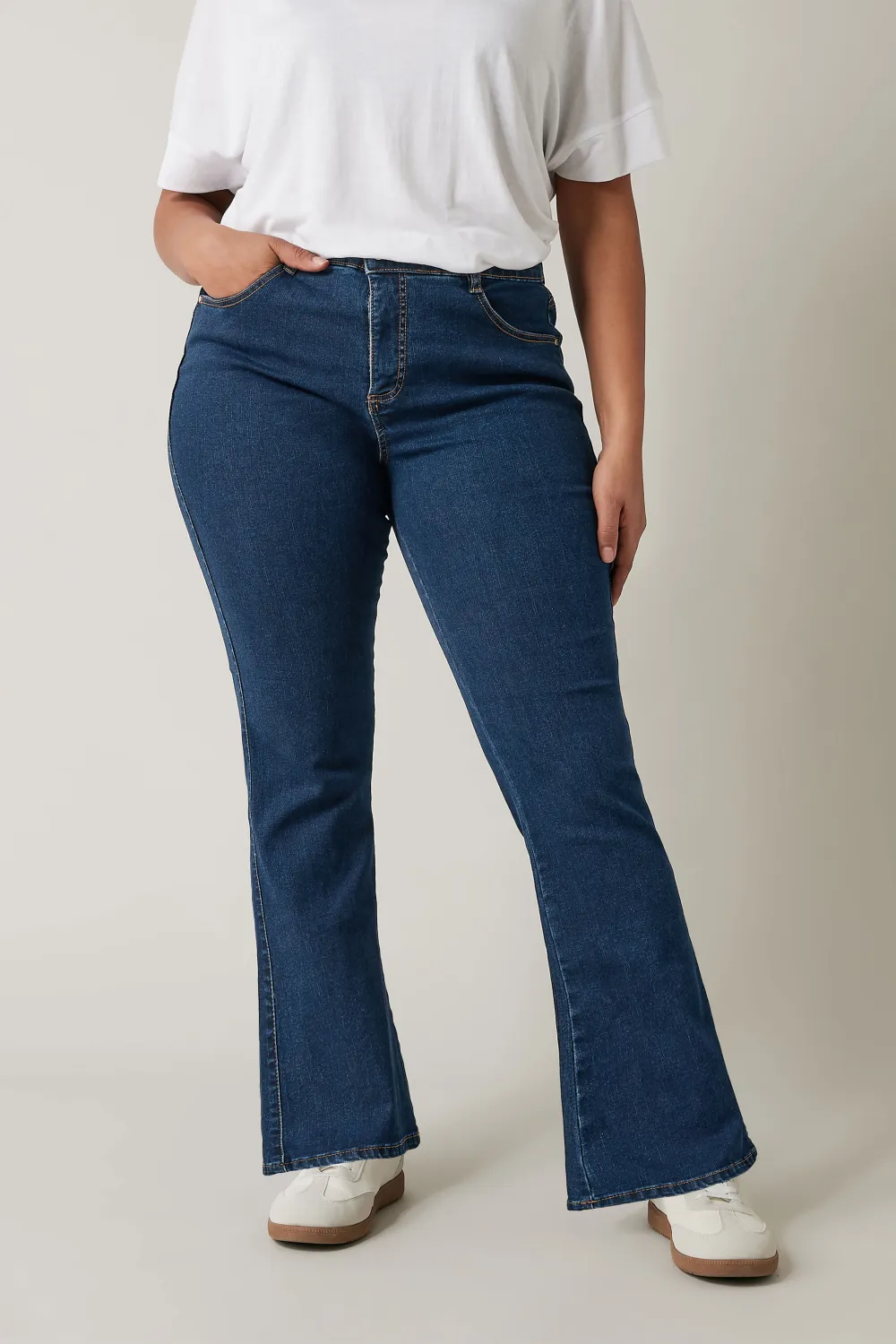 EVANS Curve Black Denim Bootcut Jeans