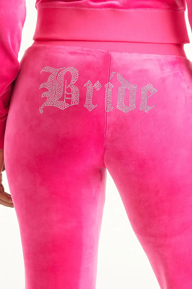 Bride Big Bling Velour Track Pants