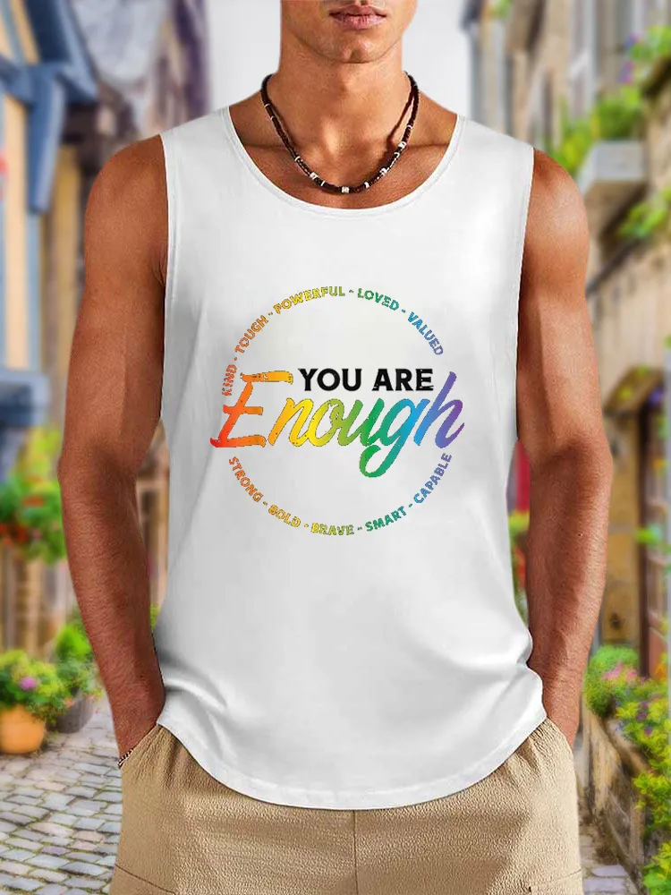 Men'S Vests Gay You Are Enough Rainbow Pride Flag Ally LGBTQ Men Women