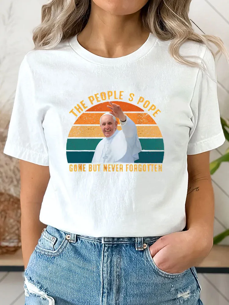 Women's The People Gone But Never Forgotten Print Short Sleeve Round Neck Cotton T-Shirt