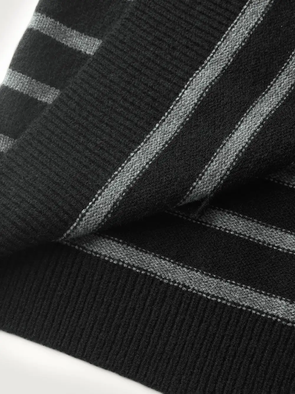 Supersoft Stripe Hooded Zipper Pockets Knit Cardigan