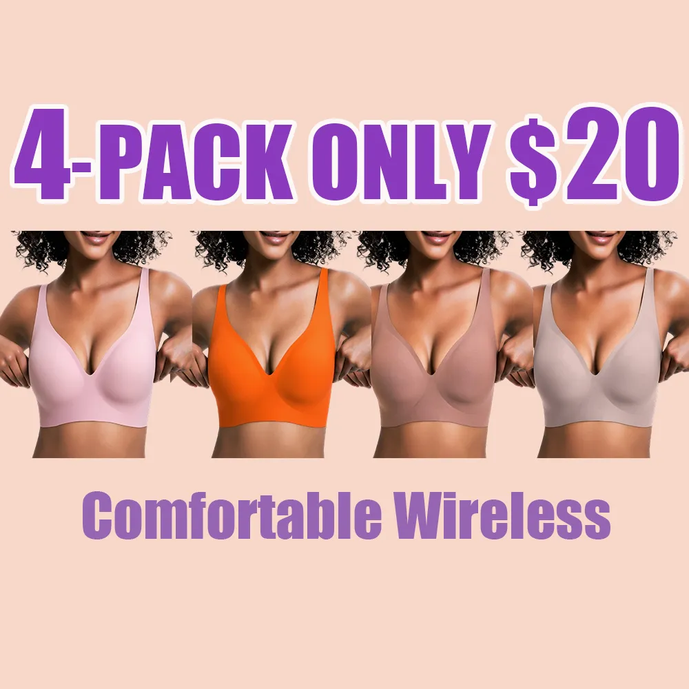 Jelly Wireless Seamless Push-Up Bra-Deep V, Wire-Free, Everyday Comfort