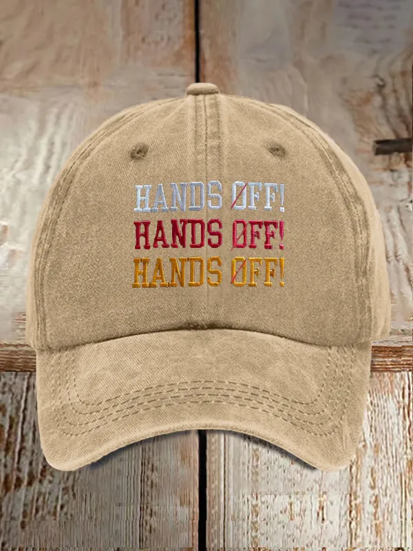 Unisex Distressed Washed Cotton FDT “Hands Off ” Hat