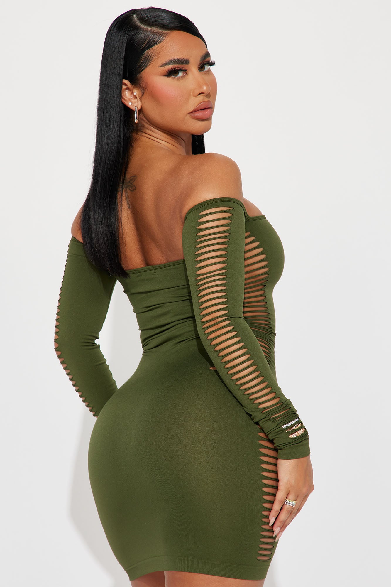 Sarah Seamless Mini Dress - Olive