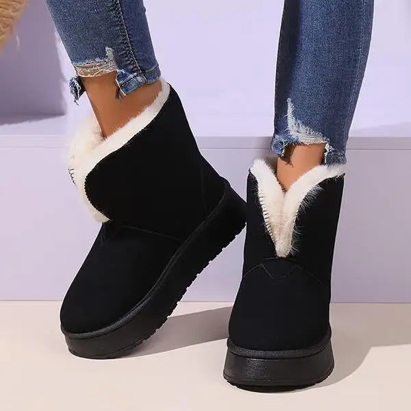Women's Casual Plush Cuffed Thick-Soled Snow Boots 39973881S