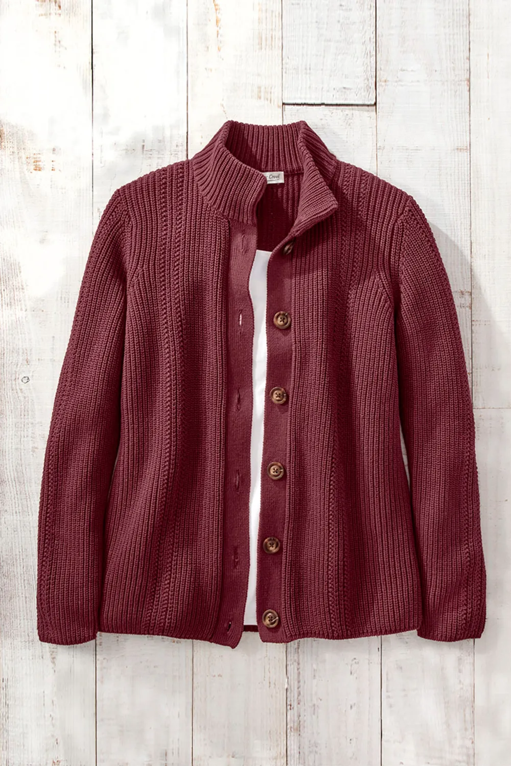 Shaker Detail Button Cardigan