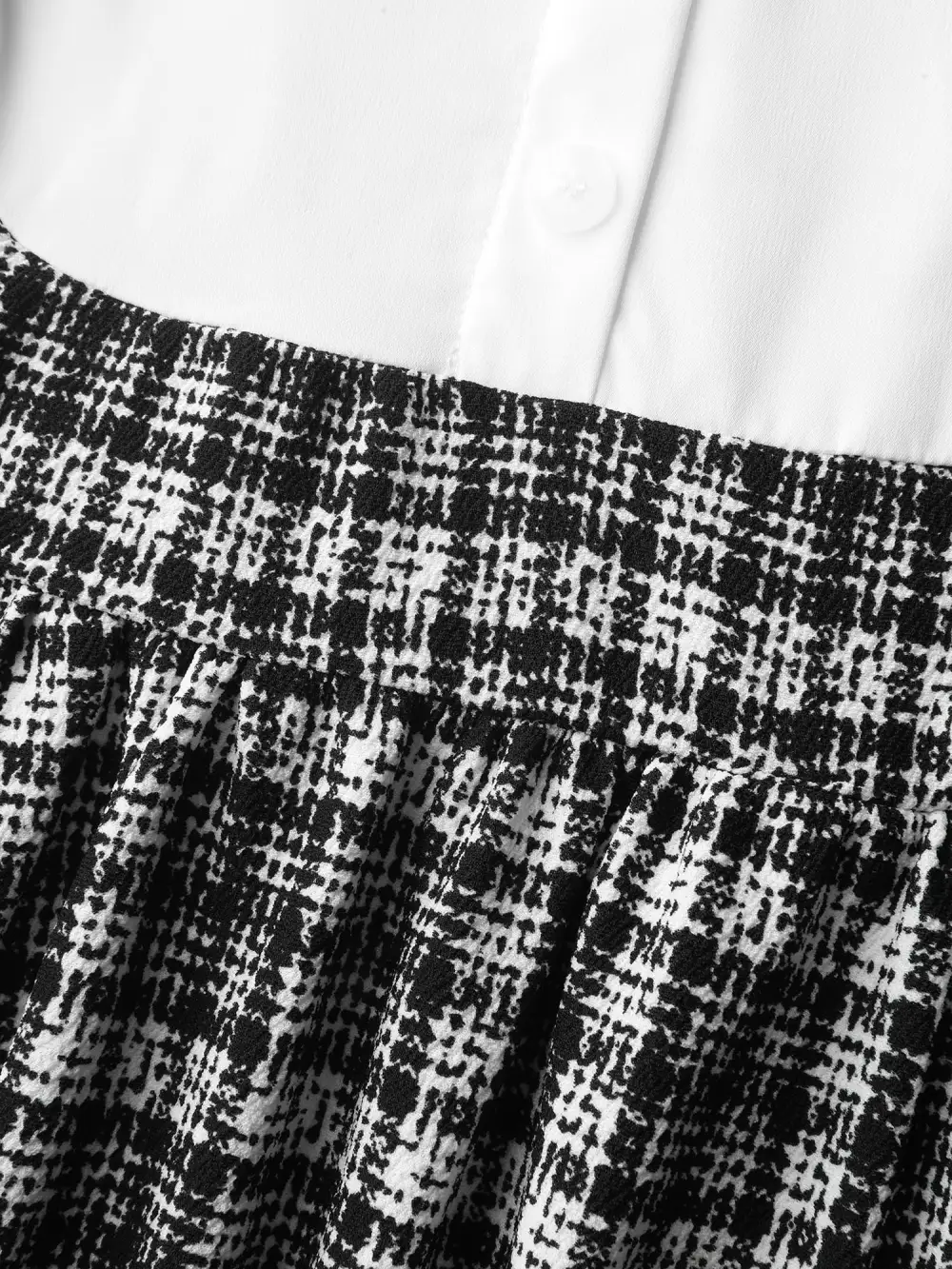 2-In-1 Plaid Pattern Spliced Midi Dress