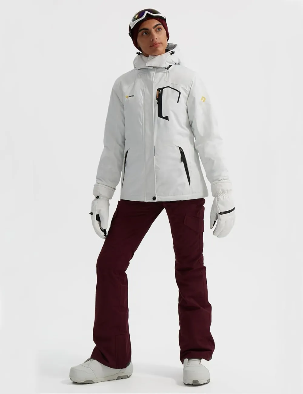 Women's Ski Snow Jacket Warm Winter Waterproof Coat Snowboard Rain Jacket Hooded Windproof Windbreaker