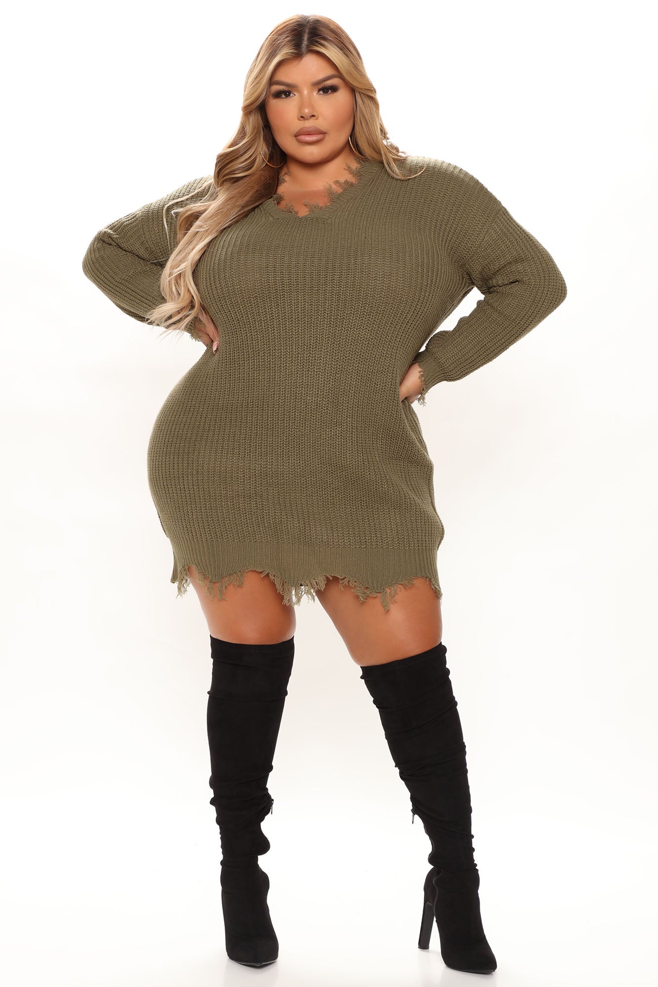 Sarabeth Sweater Mini Dress - Olive